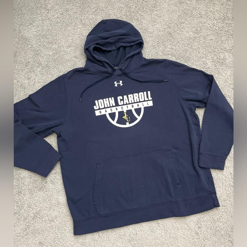 Under Armour Men’s John Carroll Basketball Blue Pullover Hoodie Size 2XL